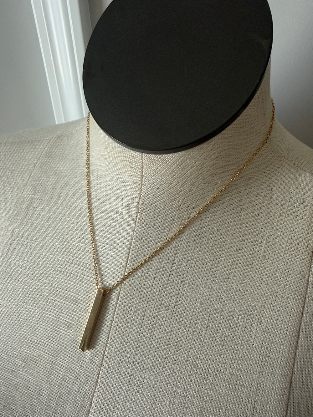 Plunder Find Her Gold Vertical Bar Pendant Necklace - Women Jewelry New